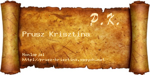 Prusz Krisztina névjegykártya